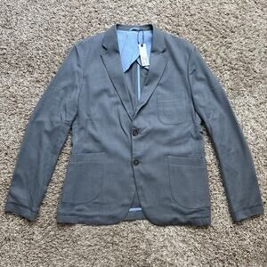 Taylor Stitch Telegraph Suit Jacket Grey Charcoal Linen Wool Men’s Size L / 42